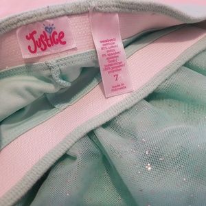 Sparkly light Green/Bluish Tutu Skirt (Justice)